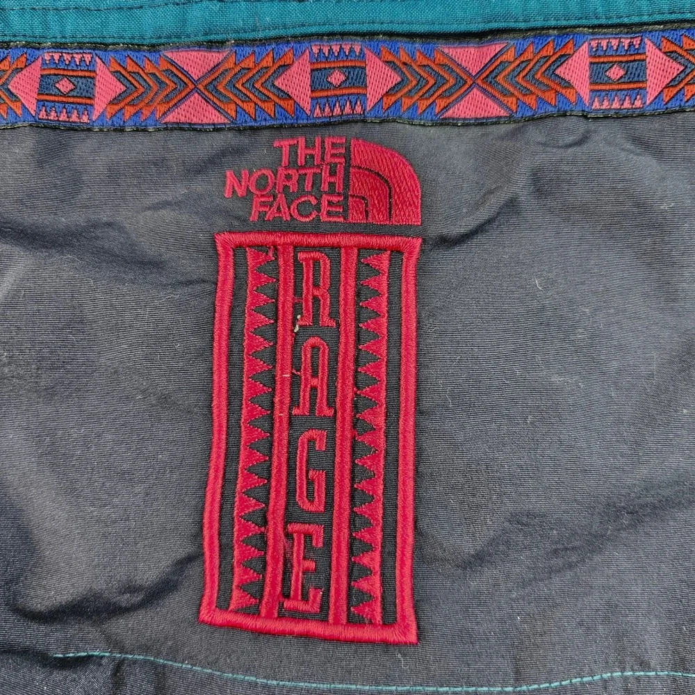 Vtg The North Face Rage Snowsuit Mens Navy Teal‎ Winter Sports Hooded Double Zip